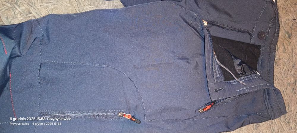 Spodnie męskie nieprzemakalne ocieplane polarem nowe 2xl