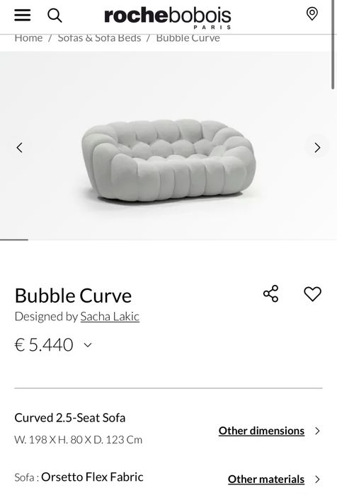 Sofá bubble como novo da Roche Borbois