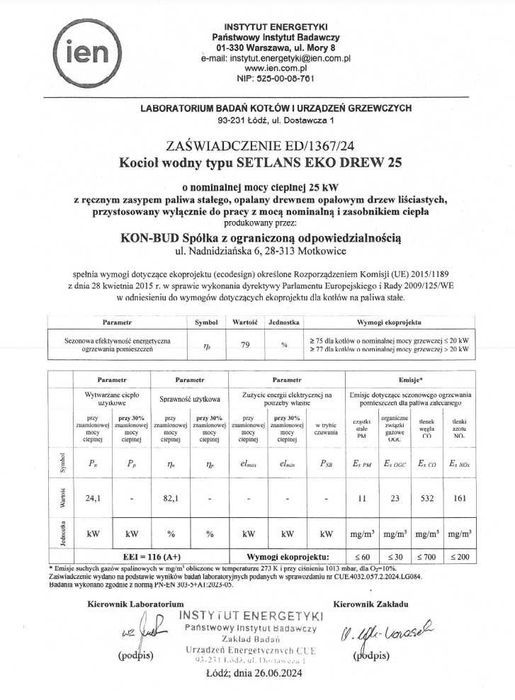 Kocioł Setlans Eko Drew 25kW zgazowujący drewno