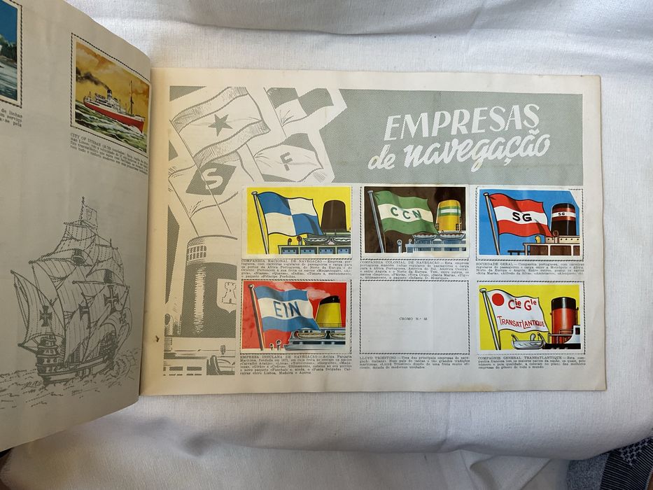 Caderneta antiga Navios e Navegadores, incompleta