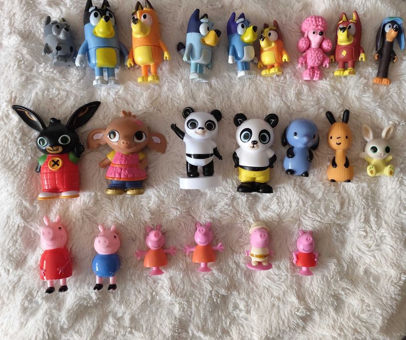 Mega zestaw figurki, puzzle itp Bluey, Bing, Świnka Peppa + gratis