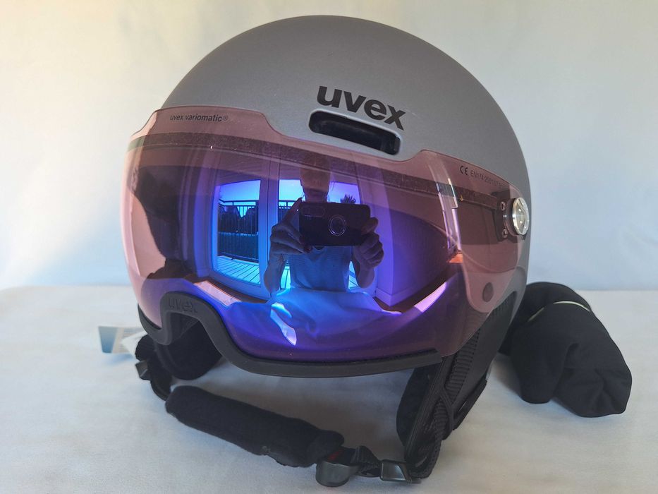 Kask narciarski Uvex Hlmt 500 Visor V Vario Strato Mat L 59-62cm