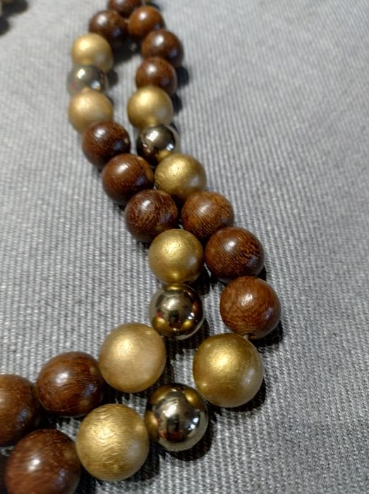 NOWY naszyjnik brązowy złoty