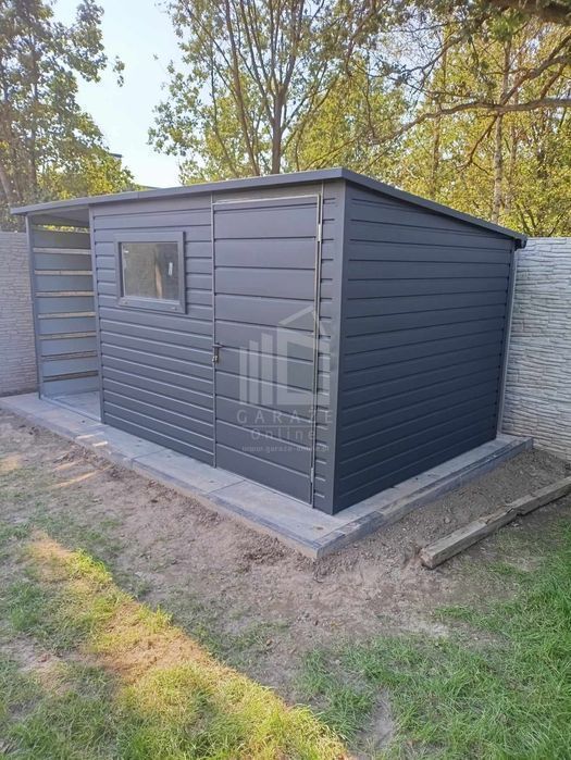 Schowek Domek Ogrodowy 3X2,5M + Wiata 1,5 Drzwi Okno Dach Spad Id760