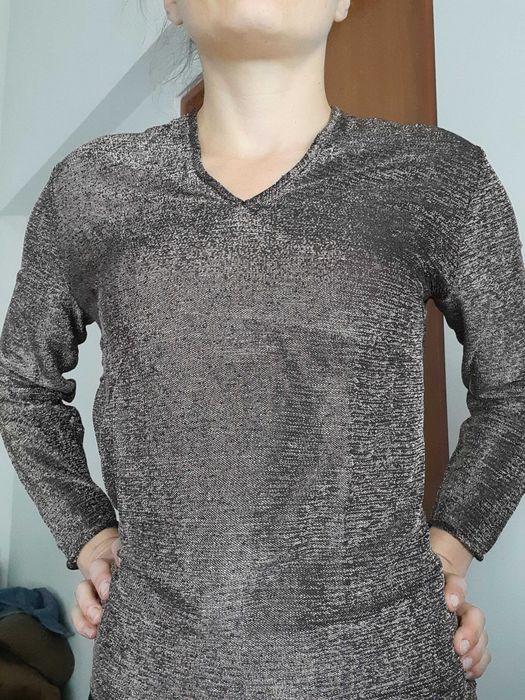 brokatowa bluzka długi rękaw