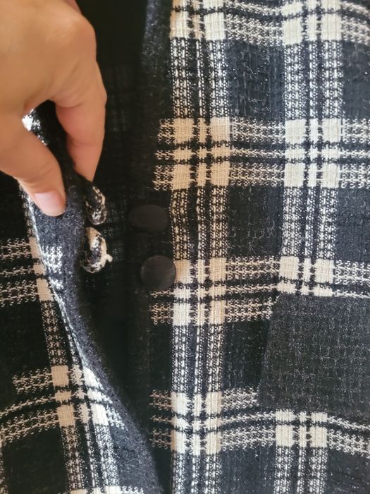 Blezer marynarka krata czarno-biała