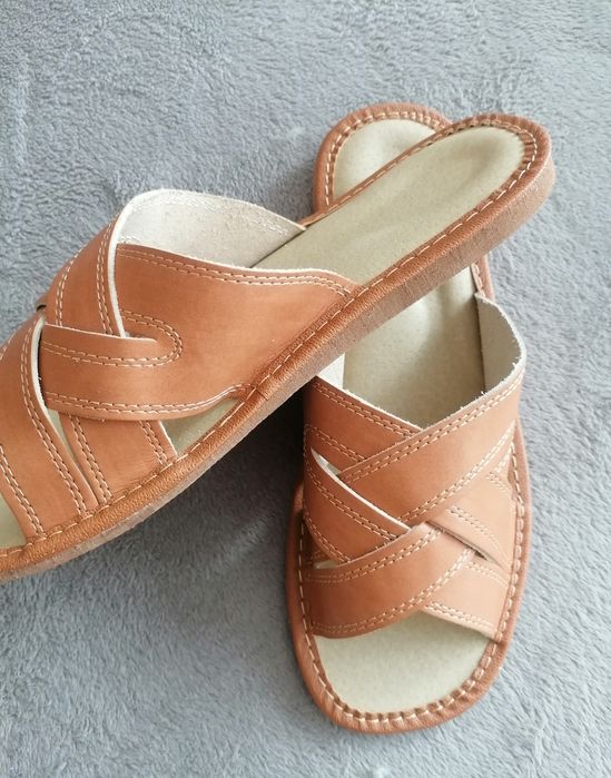 Nowe męskie ciepłe 46 kapcie góralskie kożuch profilowane