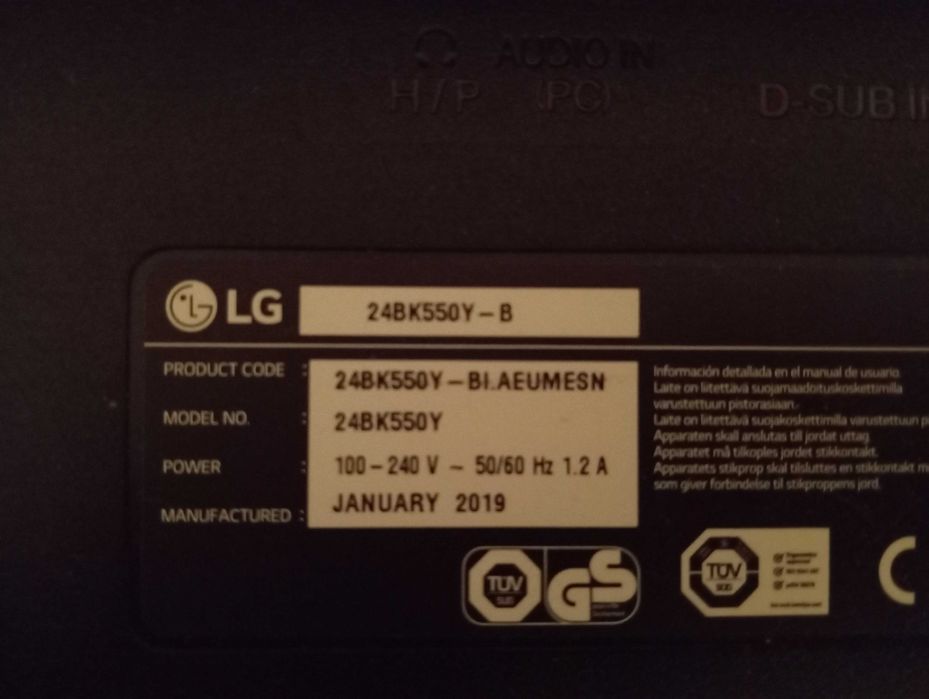 Monitor LG LED IPS 24 polegadas - 24 BK550Y-B BL MU GA ( danificado )