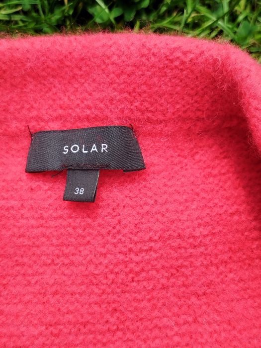 Różowo czerwo sweter z wełną Solar 38