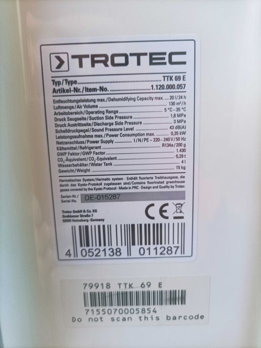 Sprzedam trotec pochłaniacz wilgoci