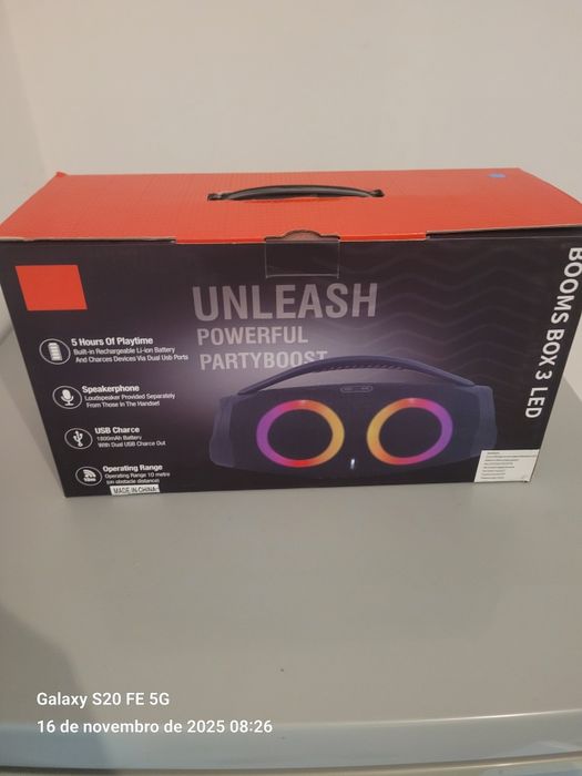 Coluna booms box 3 led