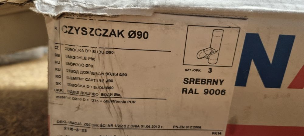 wylewka rynnowa do deszczówki 90 mm Pruszyński mm
