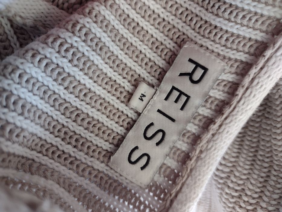Damski sweter Reiss r.M beżowy bawełna len