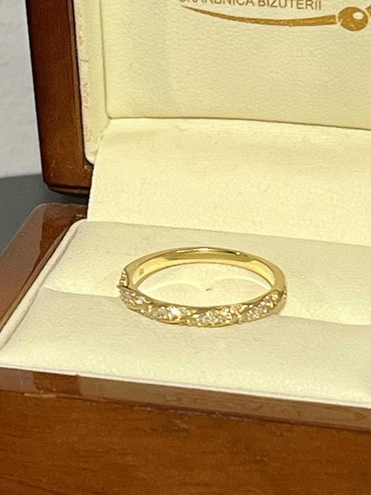 Złoty pierścionek YES z diamentami, pr585,14K, 0.14ct/Komis Krzysiek