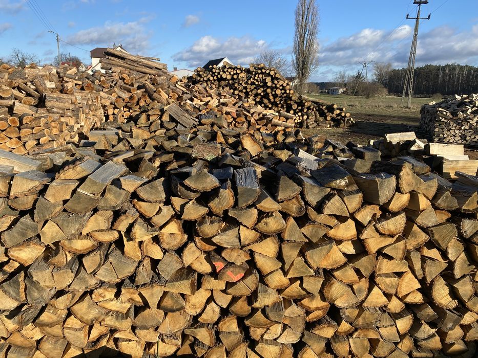 Układane Drewno Kominkowe Drzewo Opałowe Akacja Buk Dąb Grab Brzoza