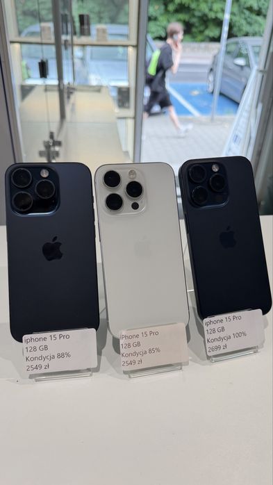Telefon iPhone 15 Pro 128GB 89% 90 % Leszno Dworcowa Gwarancja Kolory