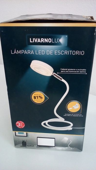 A ESTREAR! . Candeeiro de mesa Led-cabo USB c/ adaptador à rede