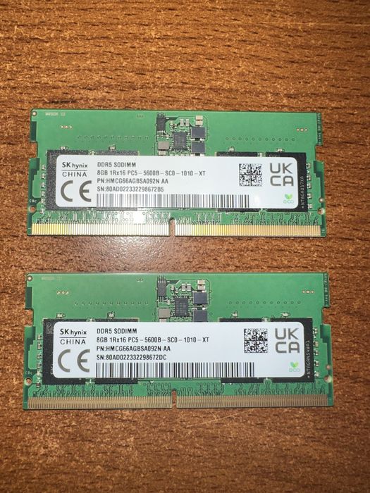 Оперативна памʼять SK hynix DDR5 SODIMM 2x8 GB (16GB) DDR5‑5600