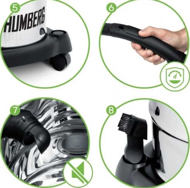 NOWY Odkurzacz Przemysłowy Bezworkowy Do Pyłu Gruzu Na Sucho Mokro 20l