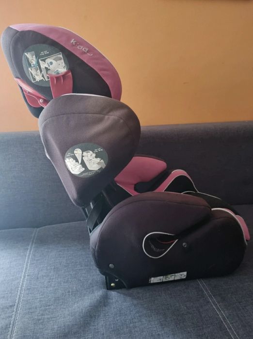 Fotelik samochodowy IsoFix 15-36 kg różowy Kiddy czarny