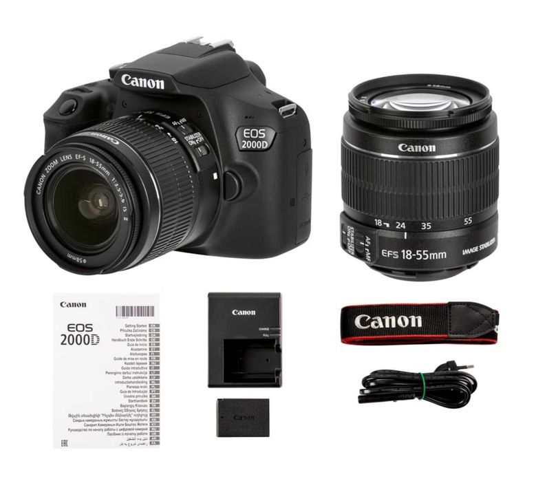 Canon EOS 2000D + 3 Objetivas Canon | Como nova | Kit Completo