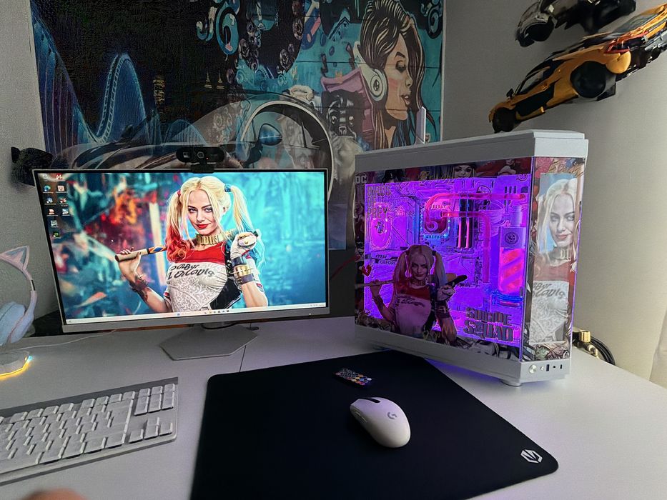 HARLEY QUINN custom pc  Ryzen 7 | RTX 5060 | 64GB DDR5 | CUSTOM WATER COOLING | LCD