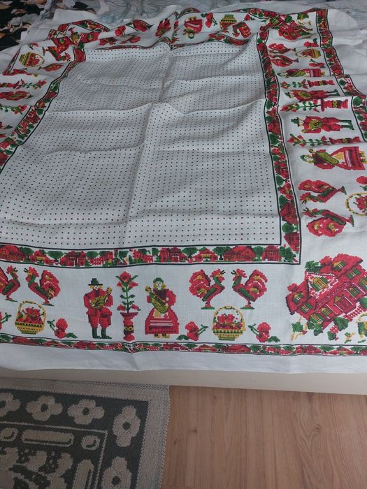 Obrus Len prl,ludowy 160/130