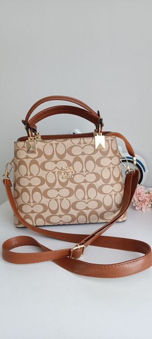 Nowa beżowo brązowa torebka Coach New York elegancka na komunię