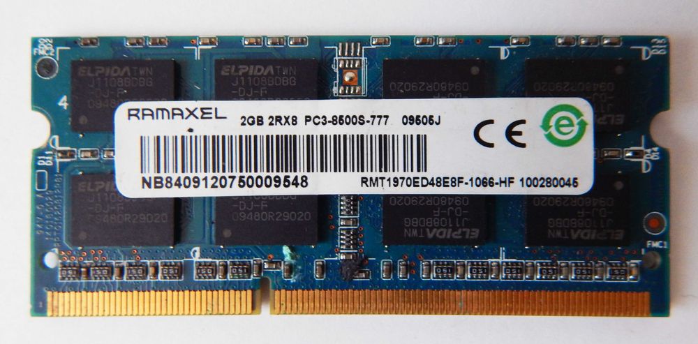 Ramaxel RAM 2GB DDR3 SO-DIMM 1066MHz