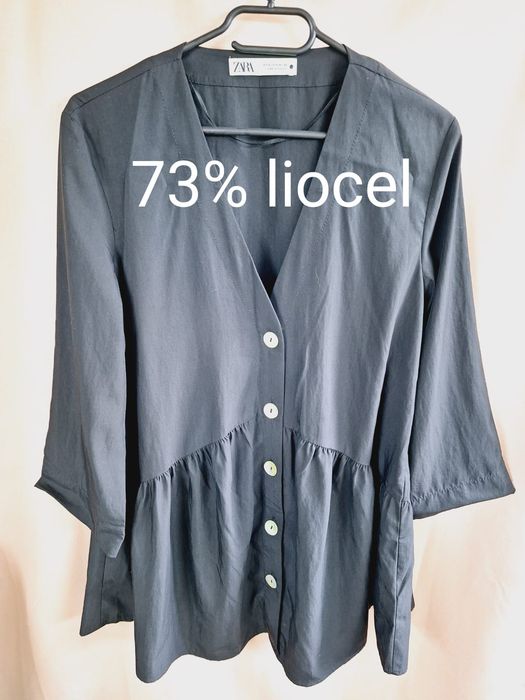 Bluzka tunika Zara S 36 liocel lyocel sztuczny jedwab