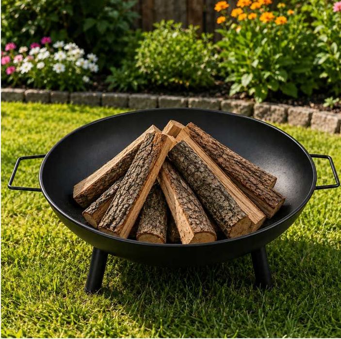 Palenisko Ogrodowe 60 cm / Misa na Ognisko Grill / Stalowe Solidne / Do Ogrodu lub Tarasu