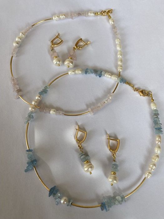 Комплект украшений ручной работы колье серьги