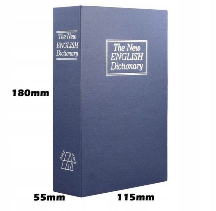 Nowy Sejf Metalowa Kasetka Książka NA PIENIĄDZE + KLUCZ