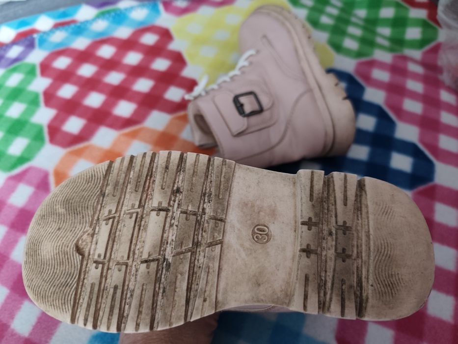 Botki z kieszonką, ocieplane dziewczęcze r. 30 kozaczki pudrowy róż