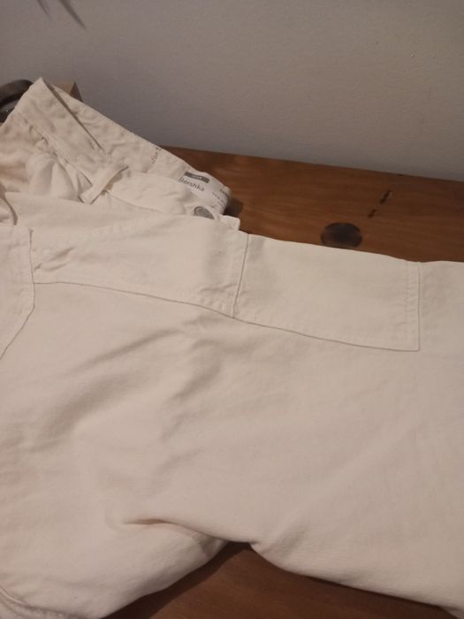 Calças de ganga bege claro