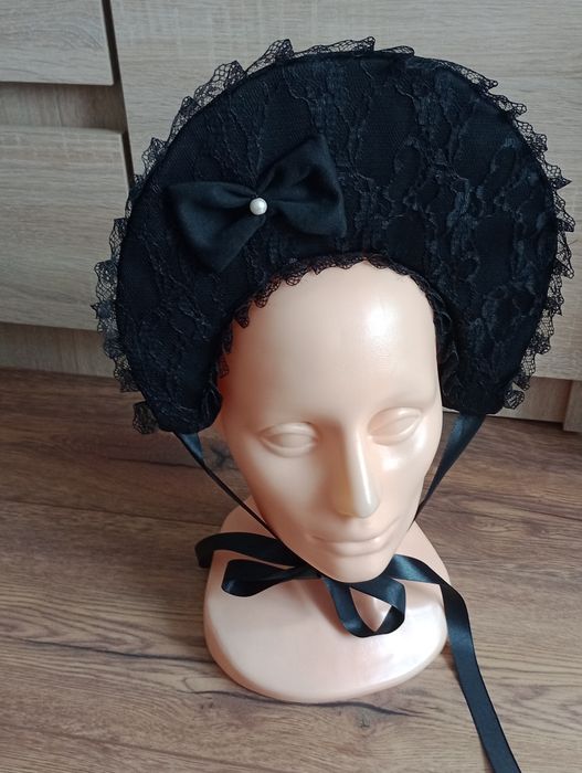 Nowy bonnet otwarty wiktoriański lolita dark alternative