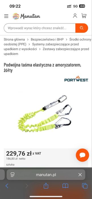 Zestaw szelki i taśma elastyczna