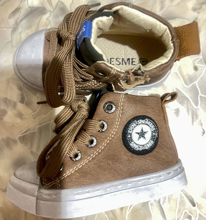 Дитячі шкіряні високі кеди  shoesme