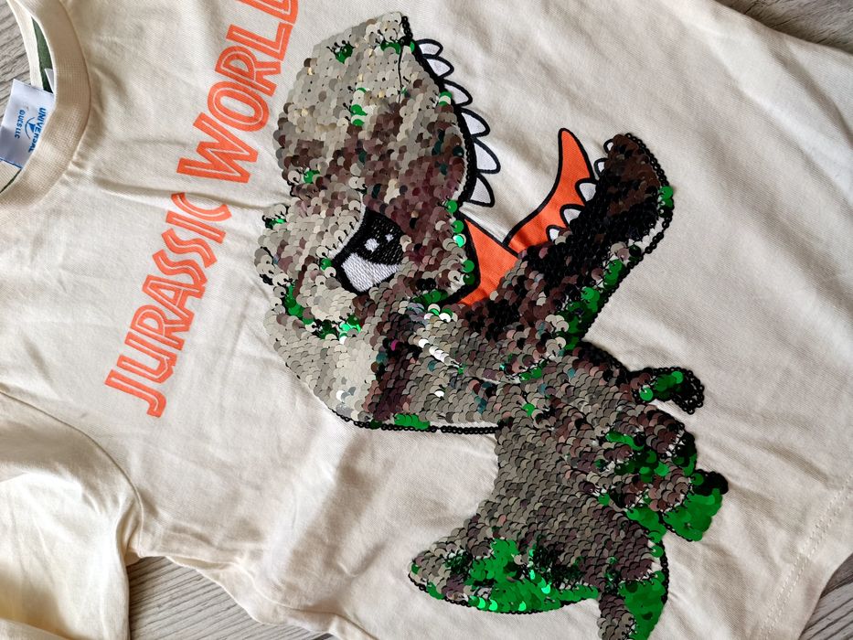 Bluzka z cekinami dinozaur TRex jurassic world