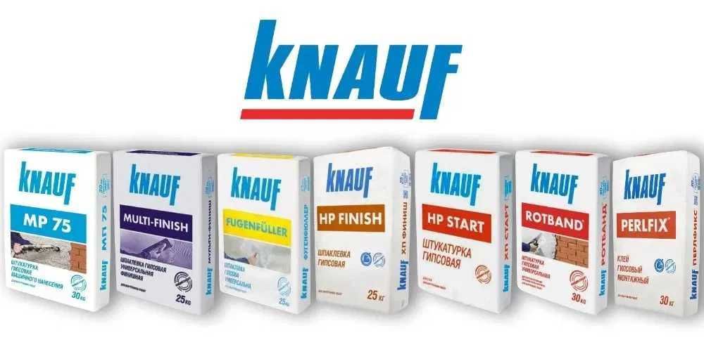 Финишная шпаклевка KNAUF, гипсовая штукатурка, старт, финиш, ротбанд ...