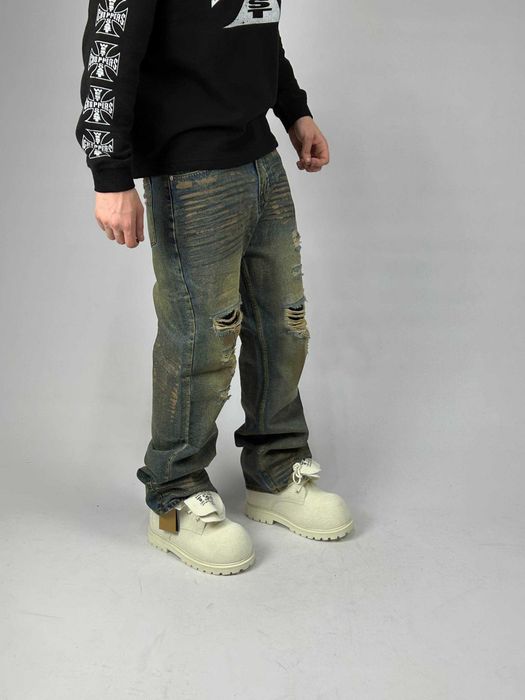 Джинси сині baggy faded jeans archive opium distressed джинсы