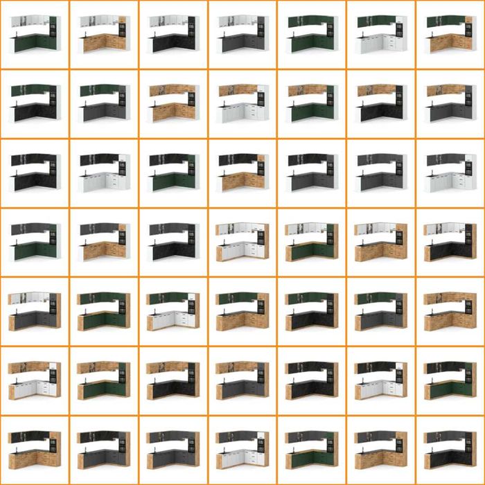 Meble Kuchenne Modułowe Narożne Marra 4.6m Kuchnia Rogowa Z Blatem