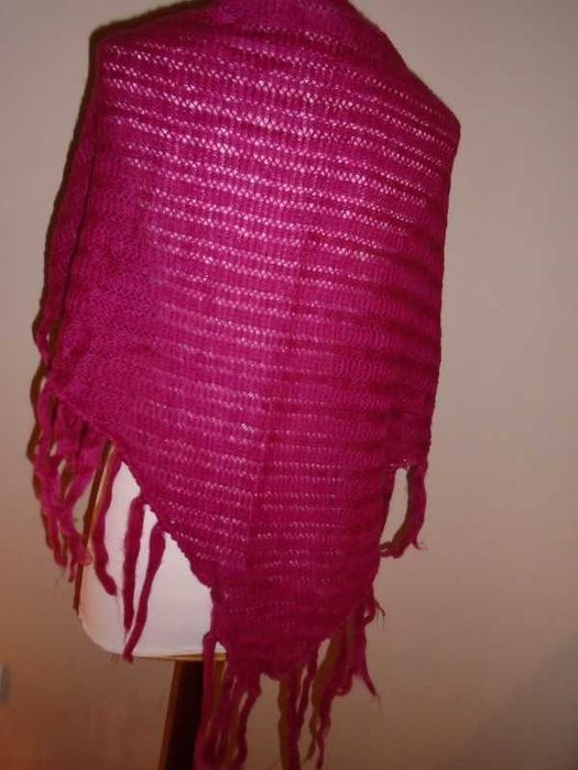 Xaile malha cor rosa fúchsia