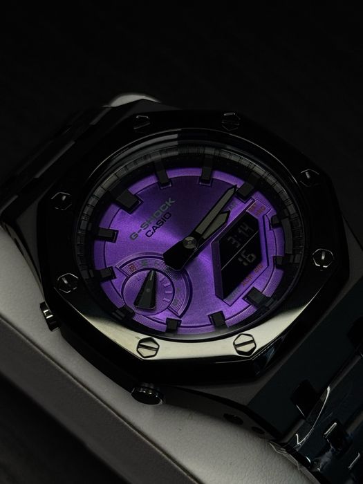 Casio G Shock 2100 purple Кастом Оригінал часы мужсие металевий custom