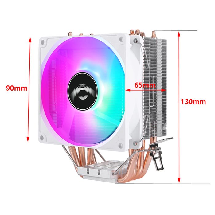 Кулер Башня охолодження процесора QuizAim 4pin PWM RGB 4/6 теплотрубок