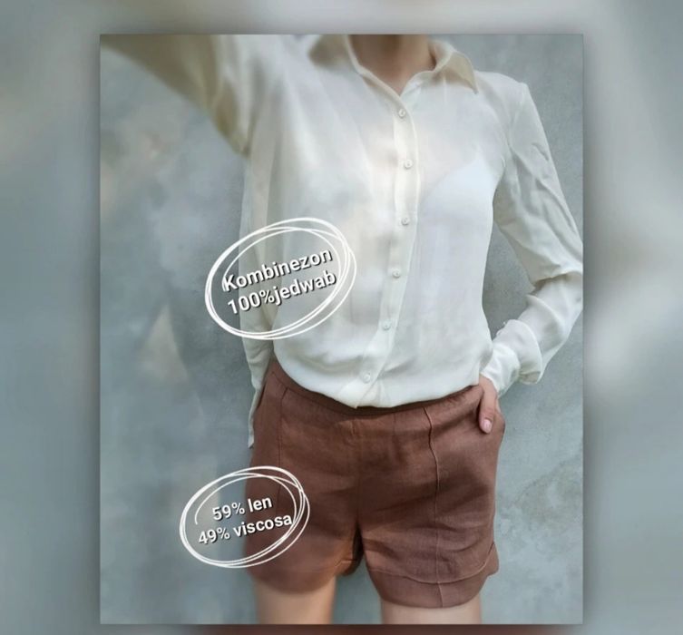 Kombinezon jedwab len viscoza Zara