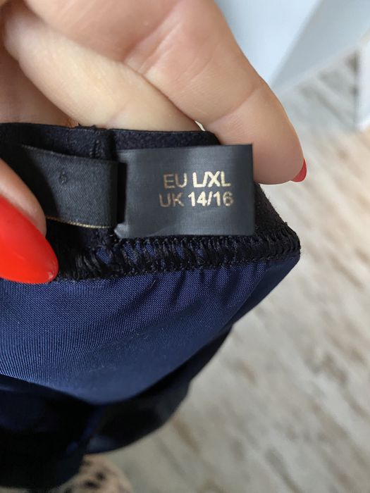 Li parie spódnica tuba ołówkowa skóra elastyczna M 38 L 40 granat