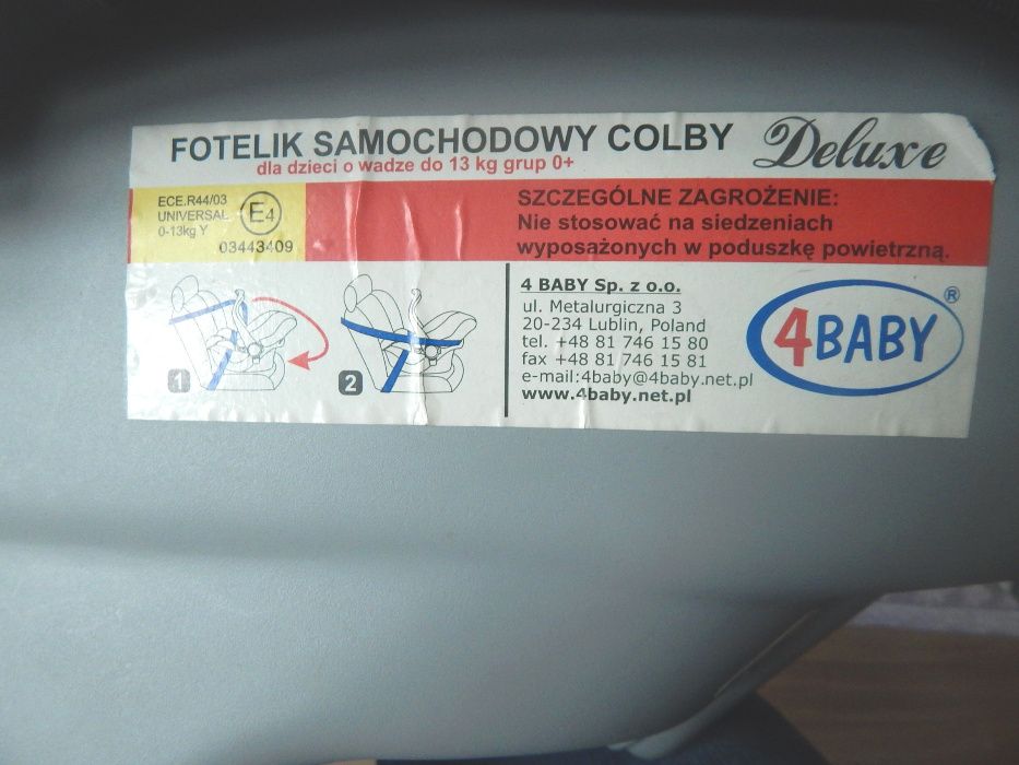 Fotelik 4baby De luxe nosidełko 0-13kg