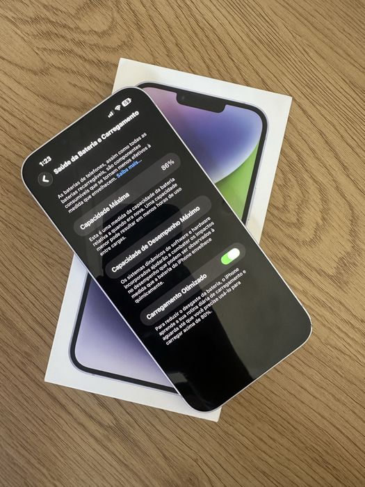 IPHONE 14 PLUS ROXO - C/ Caixa, capas e carregador