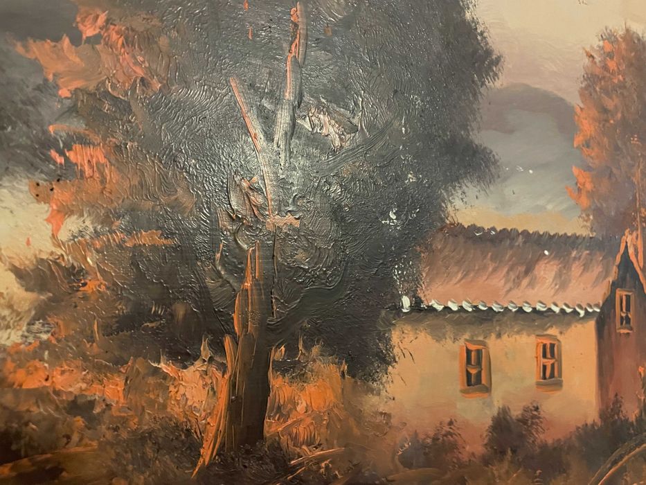 Quadro a Óleo Assinado "O. Martins" com Moldura Clássica